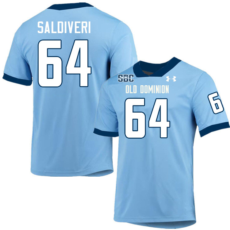 #64 Nick Saldiveri Old Dominion Monarchs College Football Jerseys Stitched-Light Blue